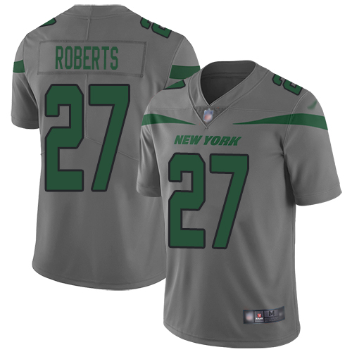 New York Jets Limited Gray Youth Darryl Roberts Jersey NFL Football #27 Inverted Legend